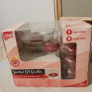 Glade Apple Cinnamon Scented Oil Candles with Glass Holder